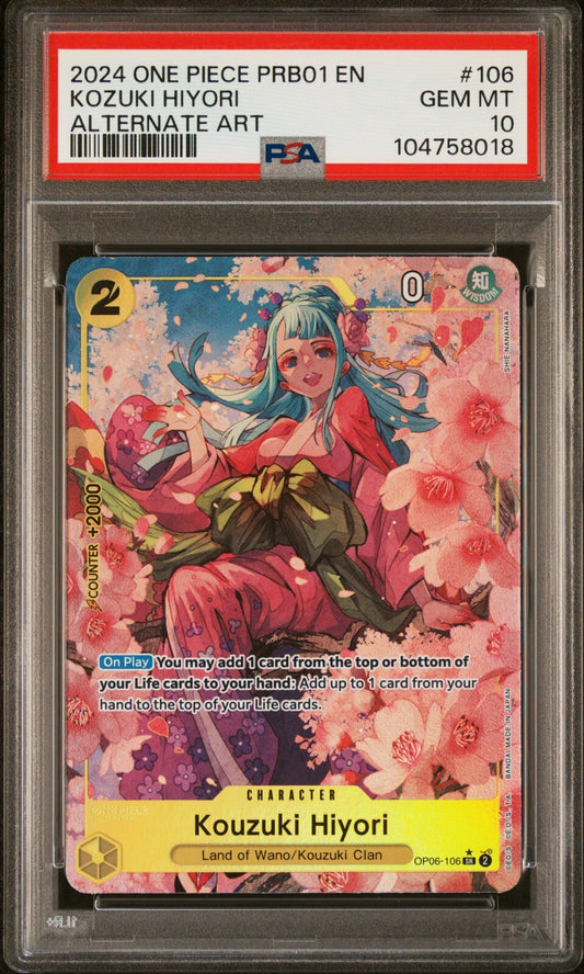 ONE PIECE PRB01 - 106 KOZUKI HIYORI ALT ART PSA 10
