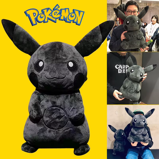 30CM Pokemon X Fragment Anime Character Dark Pikachu Doll Kawaii Pop Doll Black 