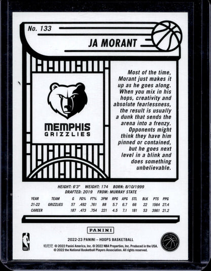 2022-23 Panini NBA Hoops - #133 Ja Morant /75 
