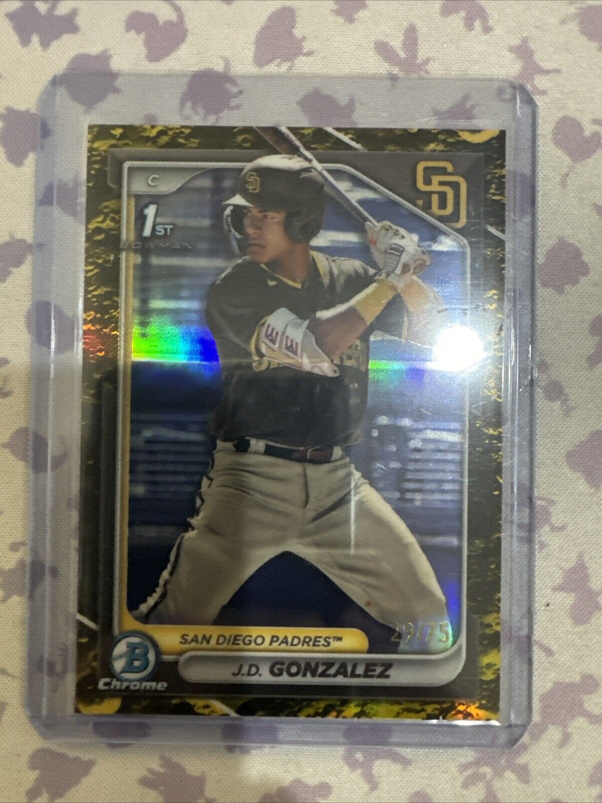 2024 Bowman - Chrome Prospects Yellow Lunar Refractor #BCP-111 J.D. Gonzalez /75