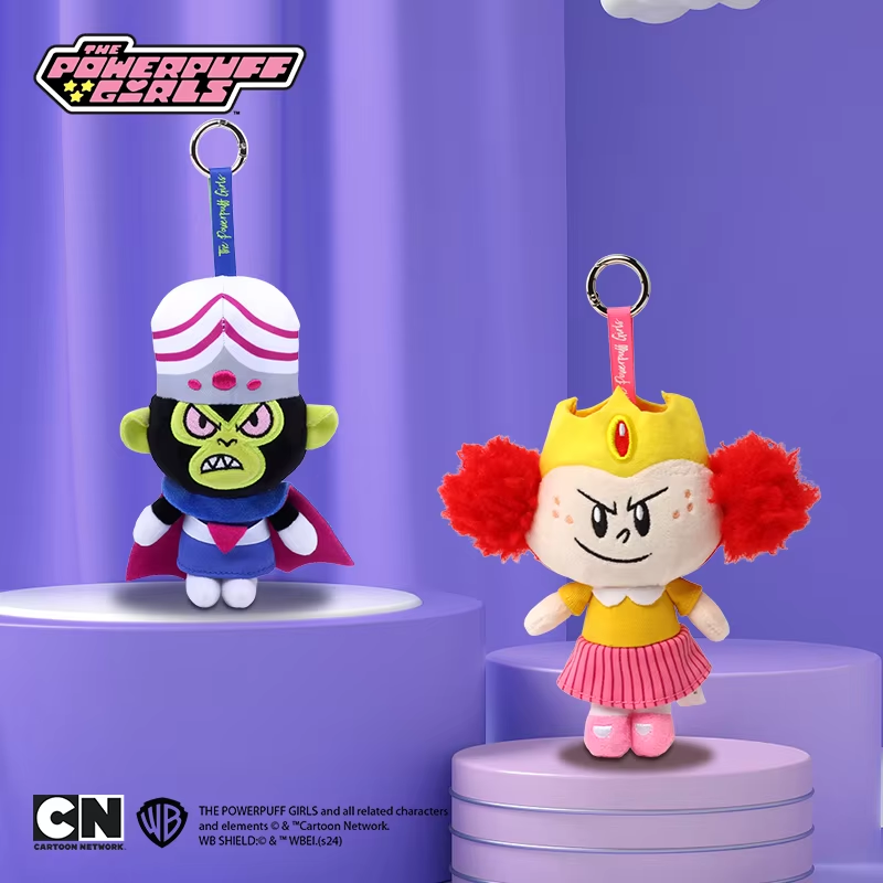 New Kawaii Anime the Powerpuff Girls Plush Keychain Mojo Jojo
