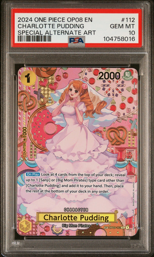 ONE PIECE OP08 - TWO LEGENDS 112 CHARLOTTE PUDDING SPECIAL ALT ART PSA 10