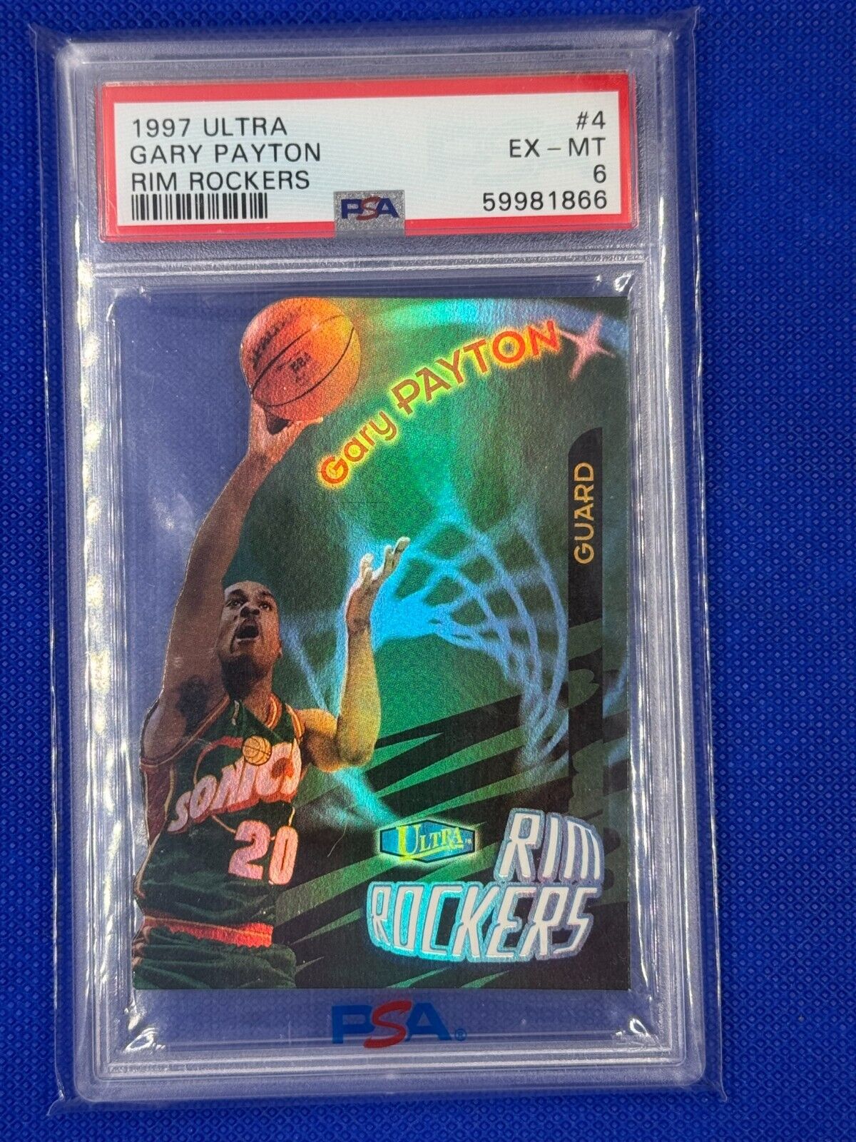 Gary Payton #4 1997 Ultra Rim Rockers PSA 6 EX-MT