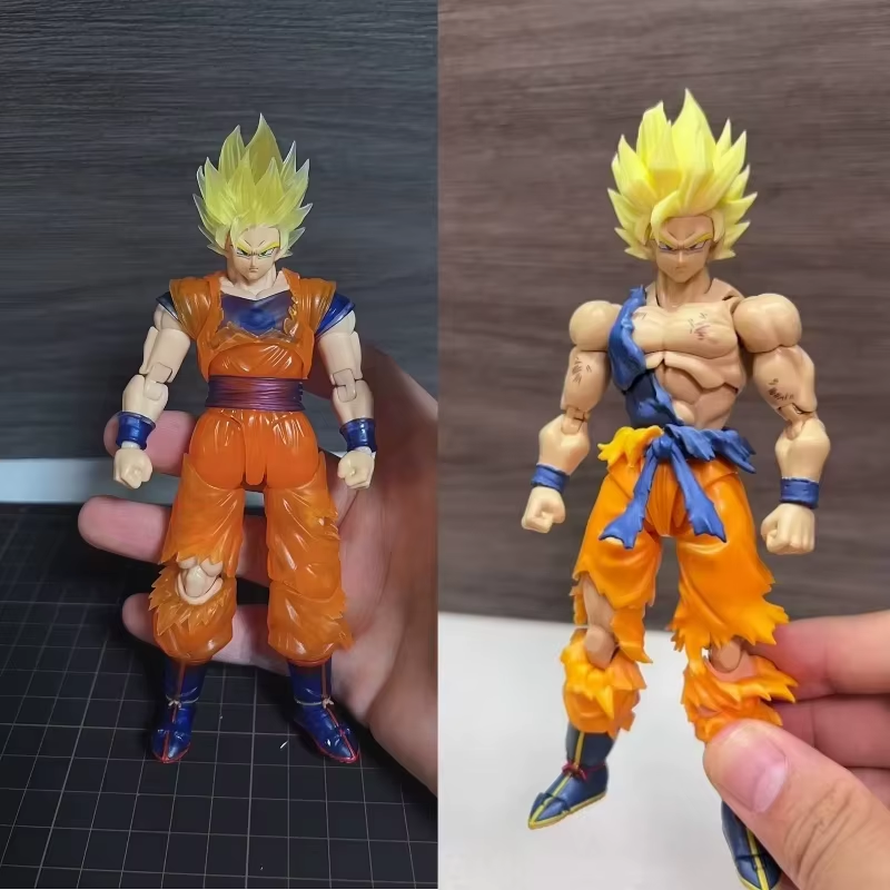 In Stock Dragon Ball Carving Heads Accessories Son Goku Action Figurine Anime Cu