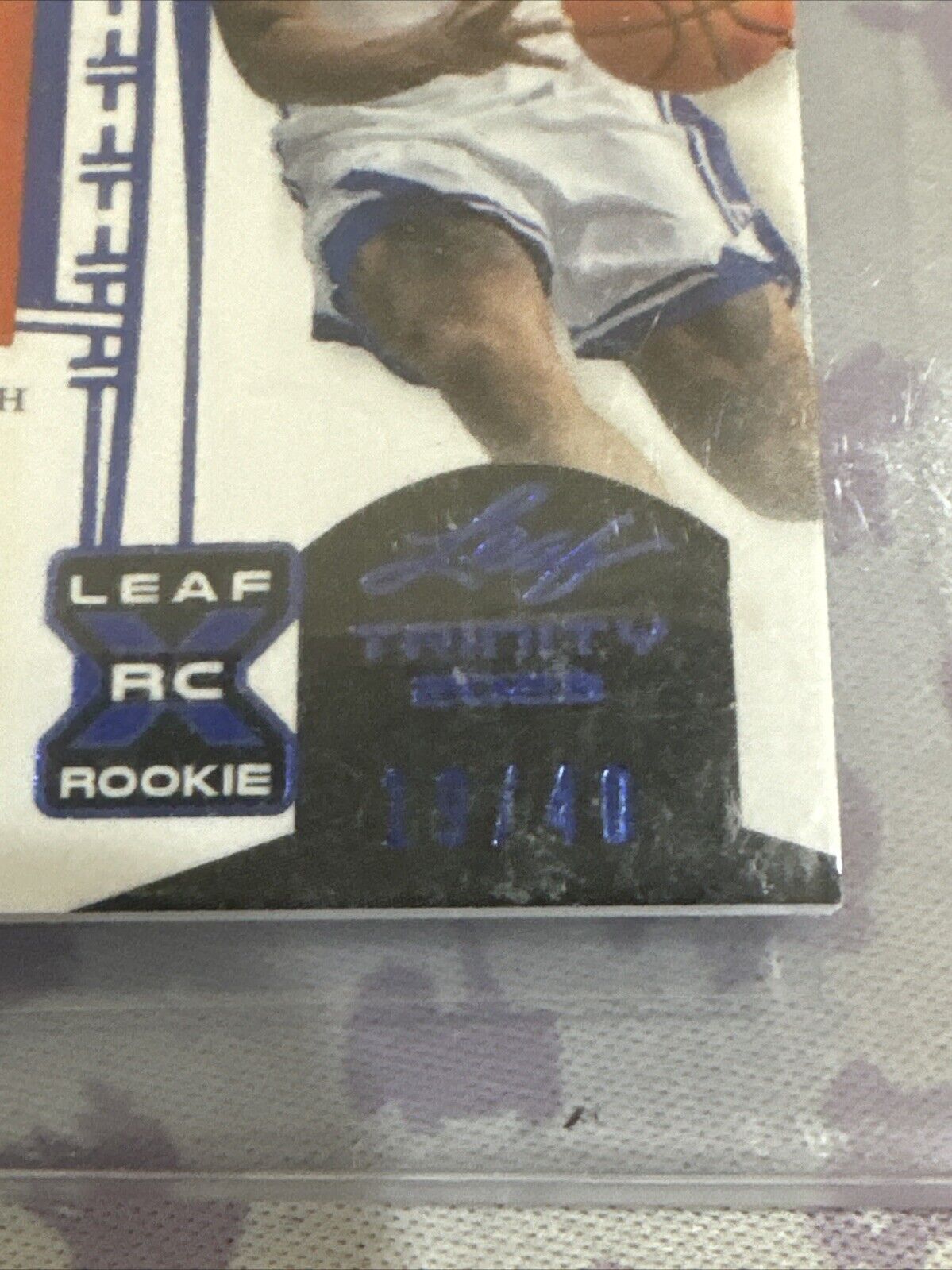 2022-23 Leaf Trinity - Patch Autographs Blue #PA-TK1 Trevor Keels /40 (AU, MEM,