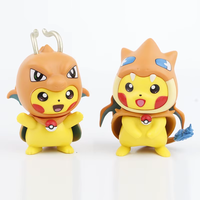 New 6Pcs/Set Pokemon Pikachu as Charizard Mew Figure Toys 7Cm