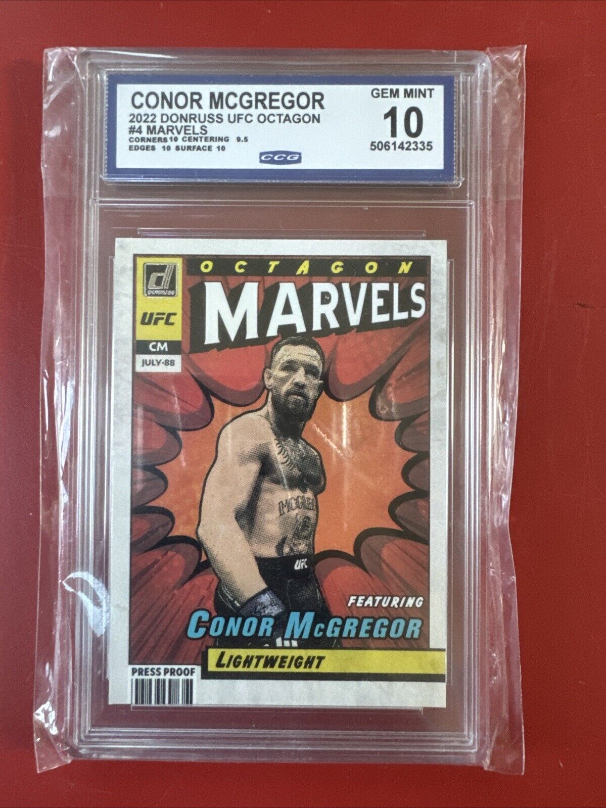2022 Donruss UFC - Octagon Marvels #4 Conor McGregor CCG Gem Mint 10