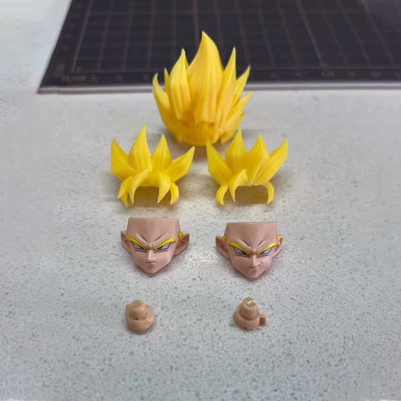 In Stock Dragon Ball Carving Heads Accessories Son Goku Action Figurine Anime Cu