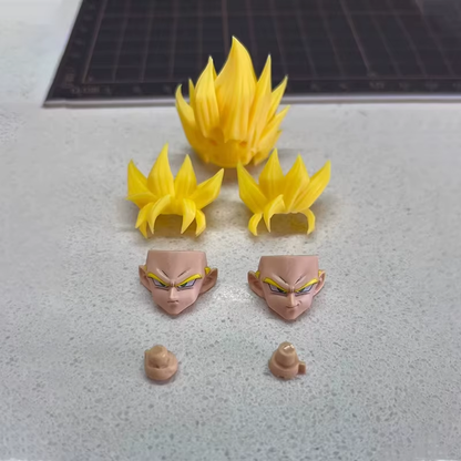 In Stock Dragon Ball Carving Heads Accessories Son Goku Action Figurine Anime Cu