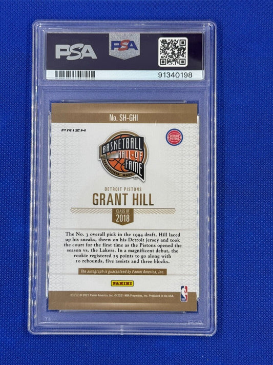 2021 Panini Revolution Grant Hill #GHI UPD-'20 SPCT HOF SIG PSA 9 MInt Auto 10 