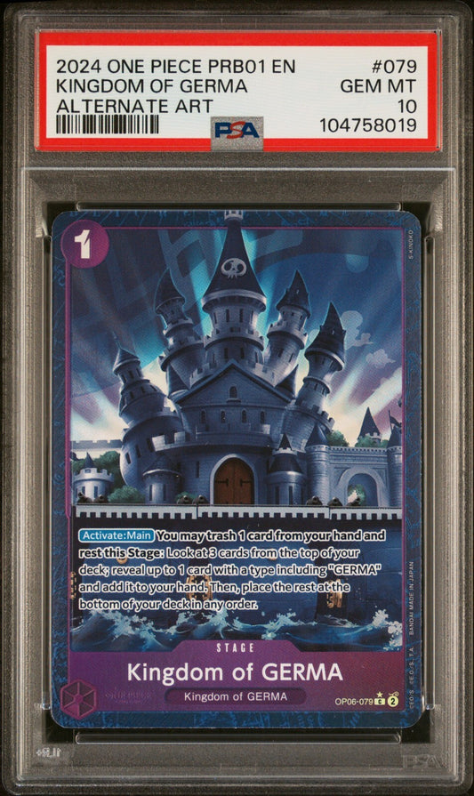 ONE PIECE PRB01 - 079 KINGDOM OF GERMA ALT ART PSA 10