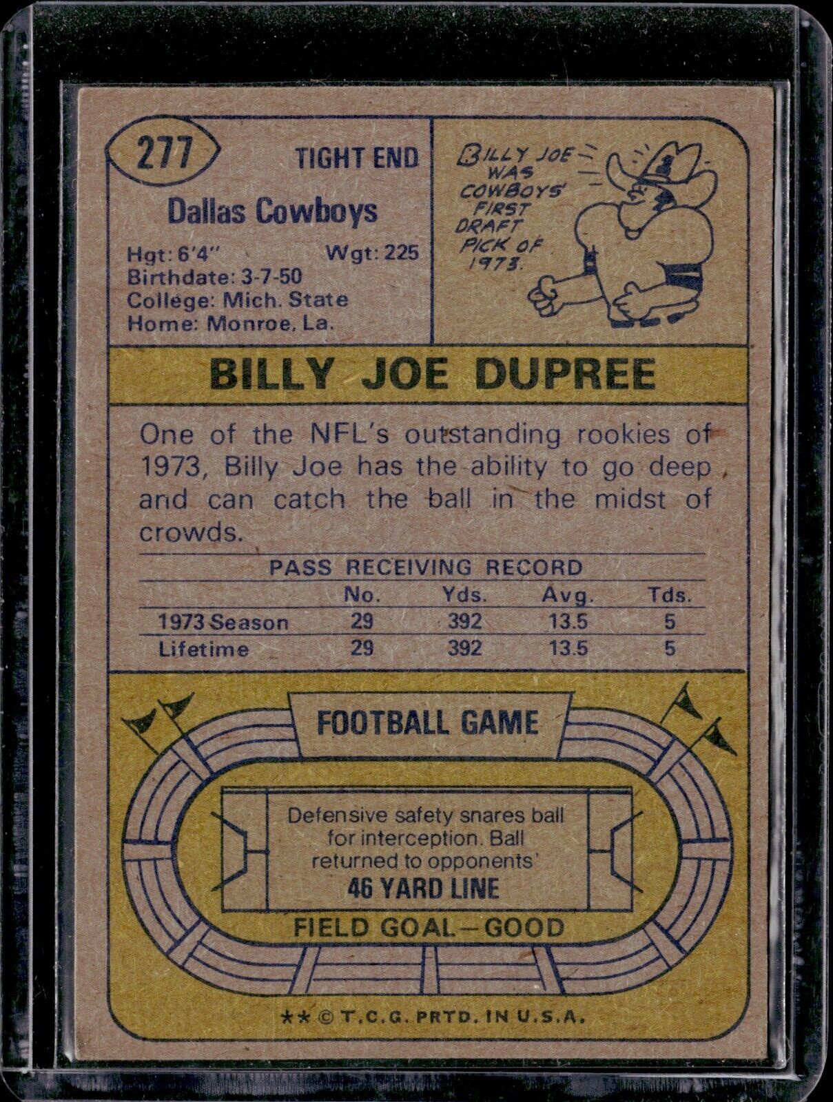 1974 Topps - #277 Billy Joe DuPree (RC) (NM)
