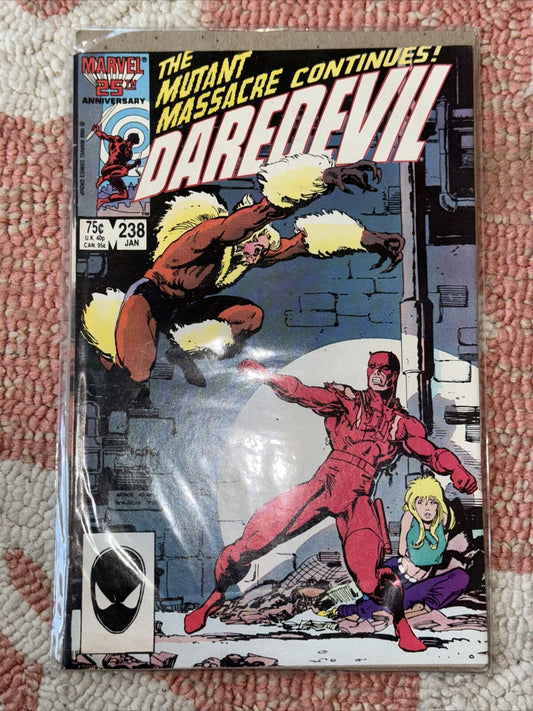 DAREDEVIL #238 (1987) VF/NM Mutant Massacre Tie-In with Sabretooth Appearance