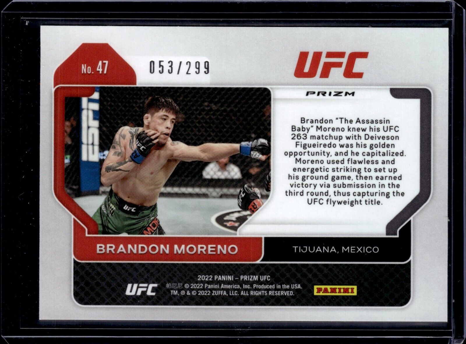 Brandon Moreno [Red] #47 2022 Panini Prizm UFC /299