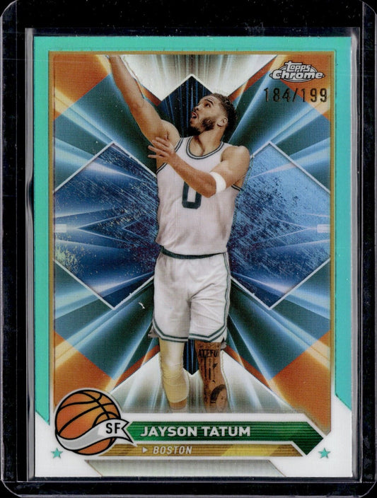 2023-24 Topps Chrome Jayson Tatum Aqua Refractor #115/199 #164 Celtics