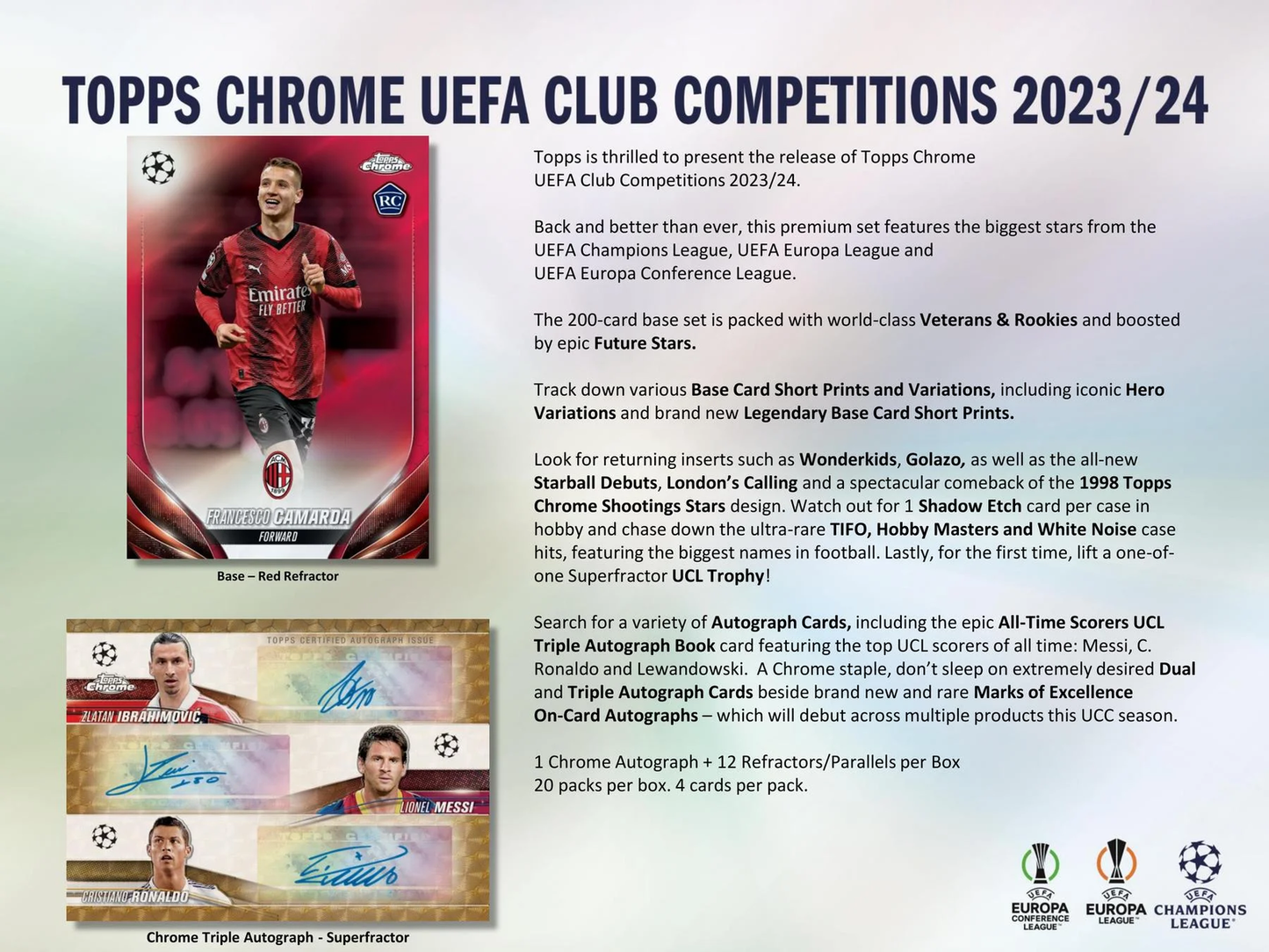 2023-24  Chrome UEFA Club Competitions Soccer Hobby Box