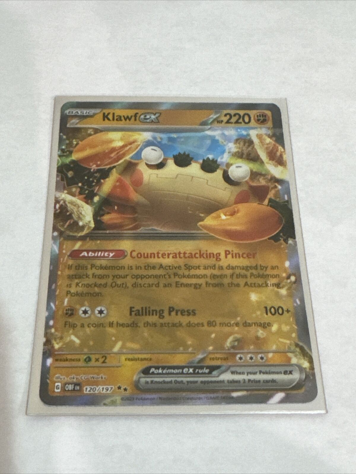 Pokémon TCG Klawf ex SV03: Obsidian Flames 120/197 Holo Double Rare