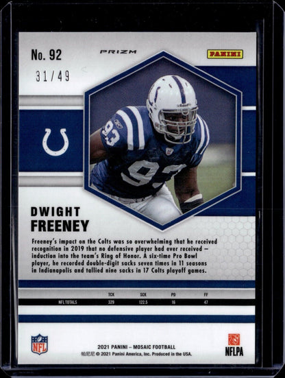 2021 Panini Mosaic - #92 Dwight Freeney [Purple Mosaic]