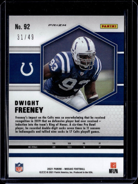 2021 Panini Mosaic - #92 Dwight Freeney [Purple Mosaic]