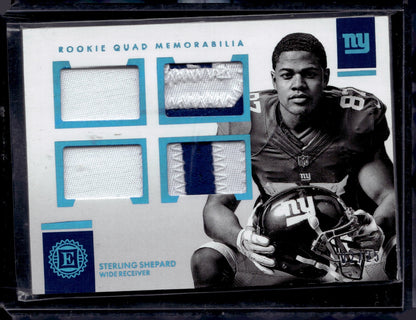 2016 Panini Encased Rookie Quad Memorabilia Sapphire #13 Sterling Shepard /25