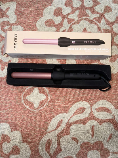 FoxyBae Rose Gold Single Barrel Curling Iron 25mm Wand New In box