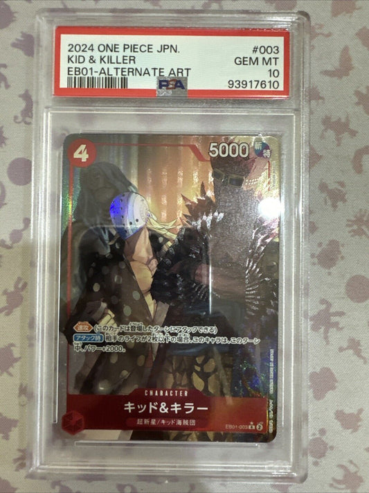 PSA 10 Kid & Killer EB01-003 Alternate Art One Piece Card Game Japanese Gem Mint