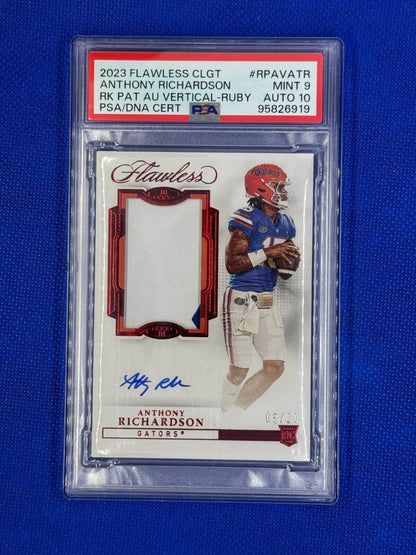 2023 Flawless CLGT Anthony Richardson #RPAV-ATR (AU, MEM) PSA 9 Mint Auto 10