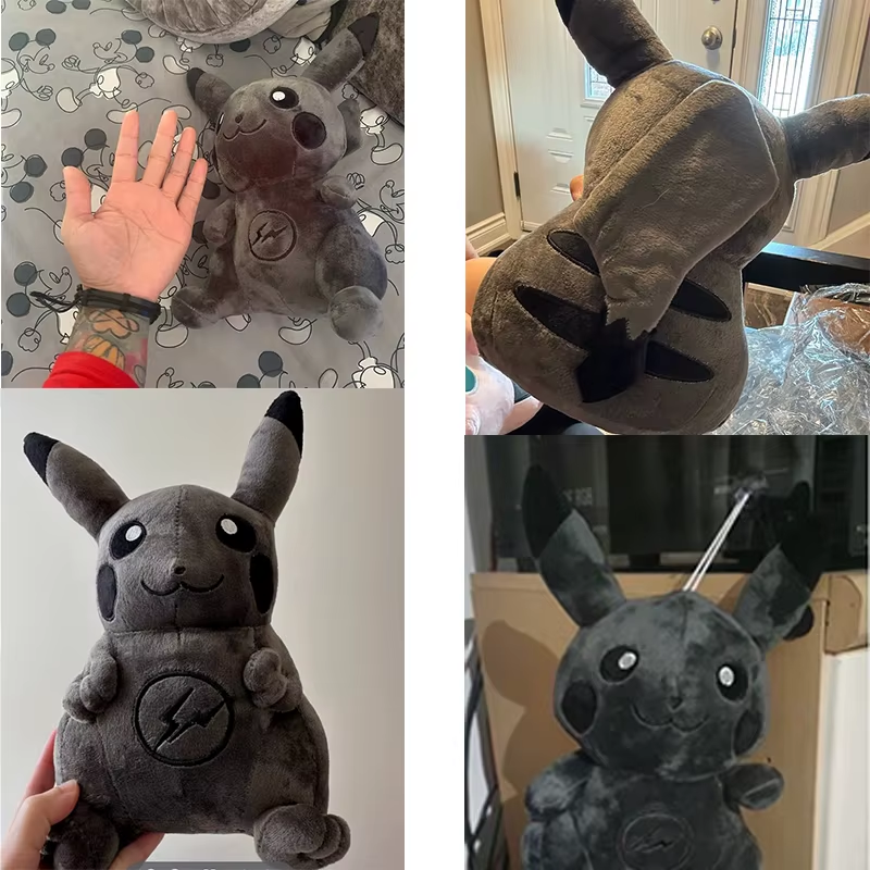30CM Pokemon X Fragment Anime Character Dark Pikachu Doll Kawaii Pop Doll Black 