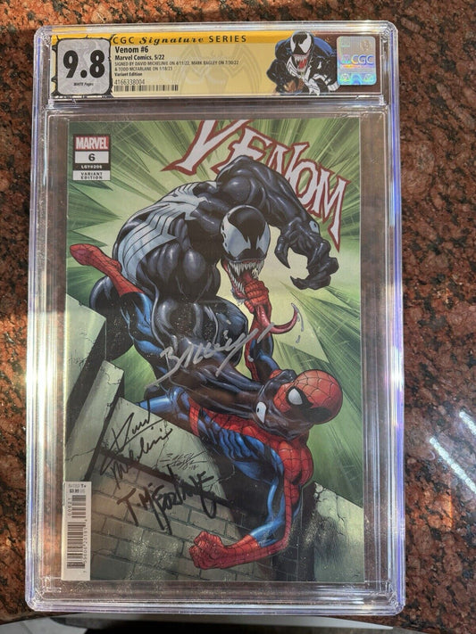 Venon #6 Variant 05/22 Signed By Bagely, Michelinie, & McFarlane CGC 9.8 SS