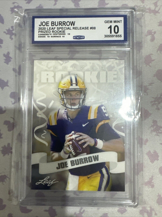 Joe burrow (RC) Graded Gem 10 - 2020 Leaf Special Release Prized Rookie #08
