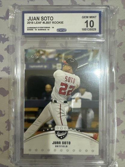 2018 Leaf Baseball Juan Soto Rookie # LB-07 CCG 🔥GEM MINT 10 🔥Nationals RC!