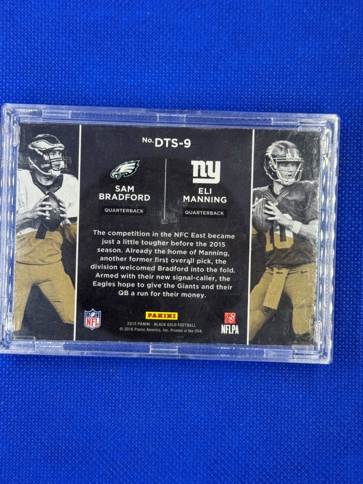 SAM BRADFORD & ELI MANNING DUEL SYMBOLS 2/5 (Refactor) Panini Black Gold
