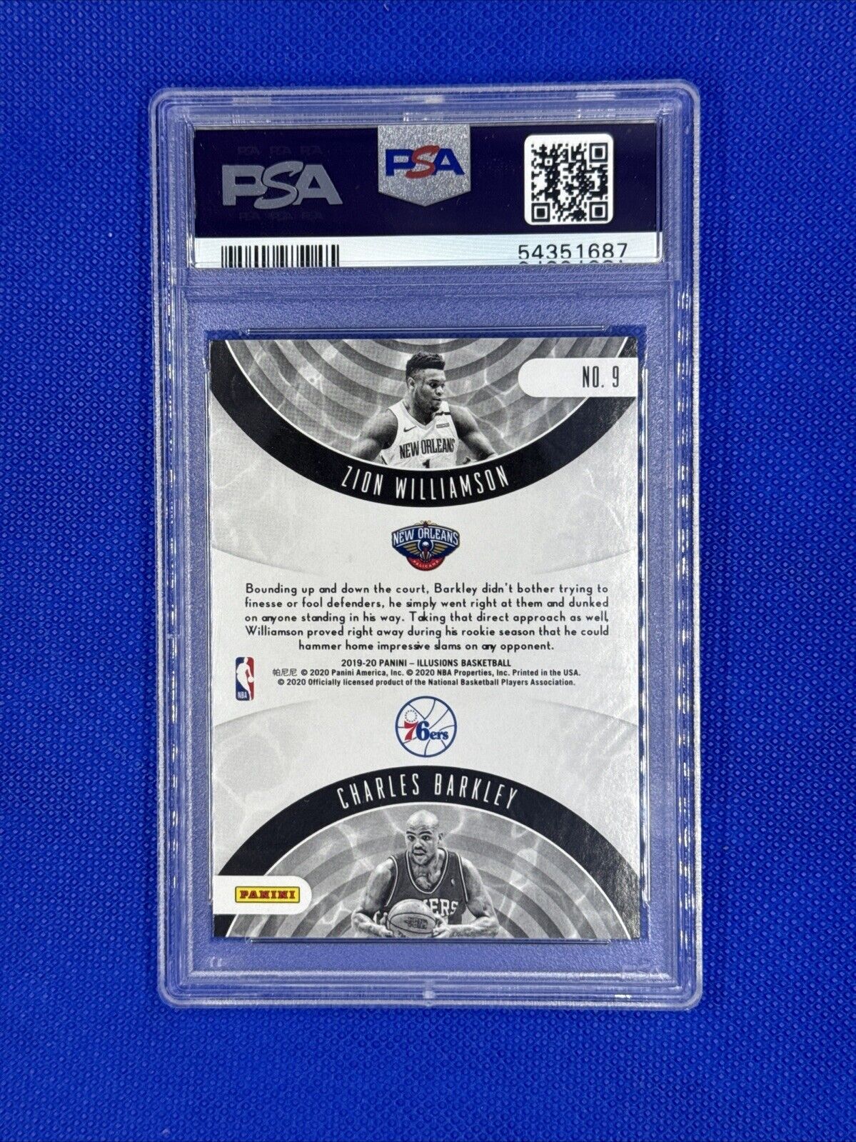 2019 Panini Illusions ZION WILLIAMSON RC/CHARLES BARKLEY #9 PSA 9 MINT ROOKIE 