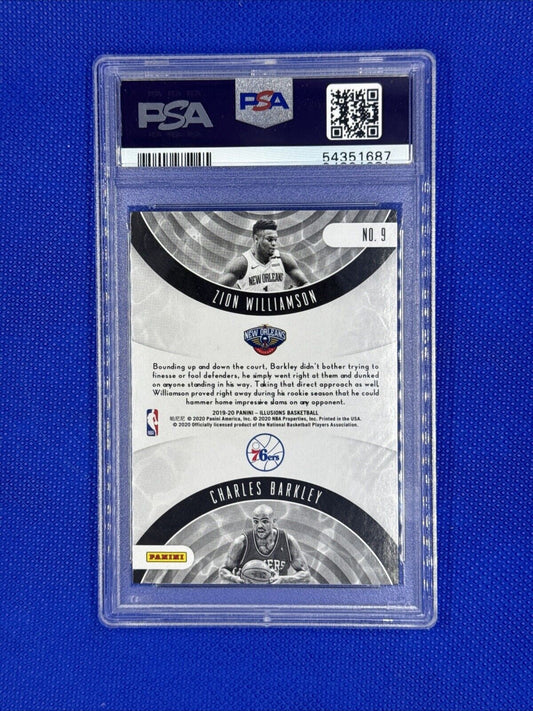 2019 Panini Illusions ZION WILLIAMSON RC/CHARLES BARKLEY #9 PSA 9 MINT ROOKIE 