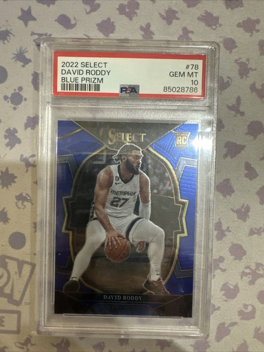2022 Panini Select David Roddy 78 Blue Prizim PSA 10 Rookie