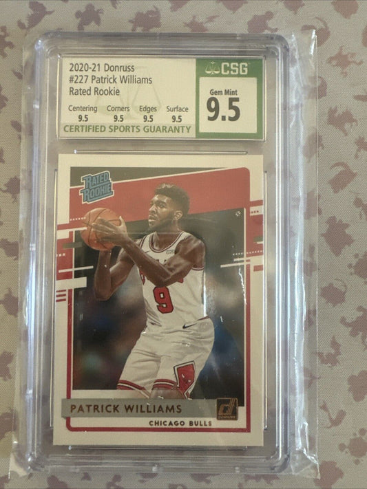 2020 Donruss - PATRICK WILLIAMS - Rated Rookie - CSG 9.5 Gem Mint Chicago Bulls