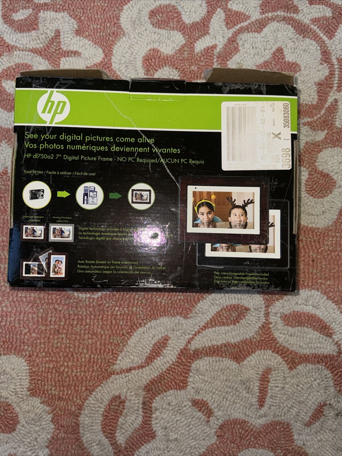 HP 7" Digital Picture Frame HP df750a2 Opened but NEW