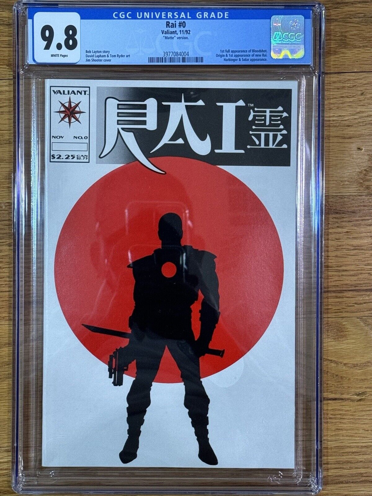 Rai #0 CGC 9.8 1st Full Bloodshot & New Rai 1992 Valiant Comics Universal