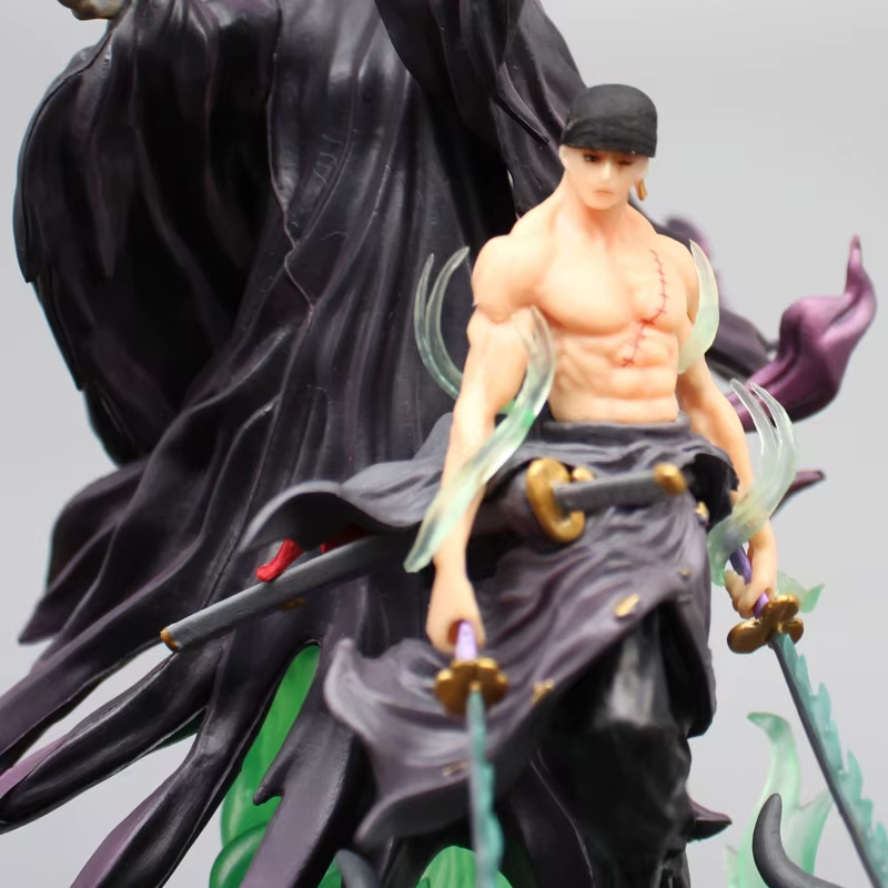 One Piece Anime Figure Zoro Figures Pvc Figurine 23.5Cm Statue 2 Head Collection