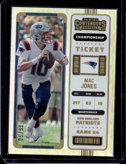 2022 Panini Contenders - Season Ticket #85 Mac Jones (Championship) /99