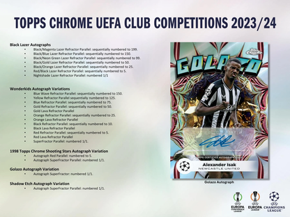 2023-24  Chrome UEFA Club Competitions Soccer Hobby Box