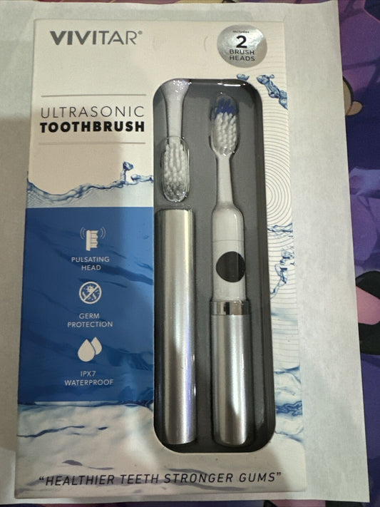 VIVITAR Ultrasonic Tooth Brush IPX7 Waterproof W/ 2 Brush Heads