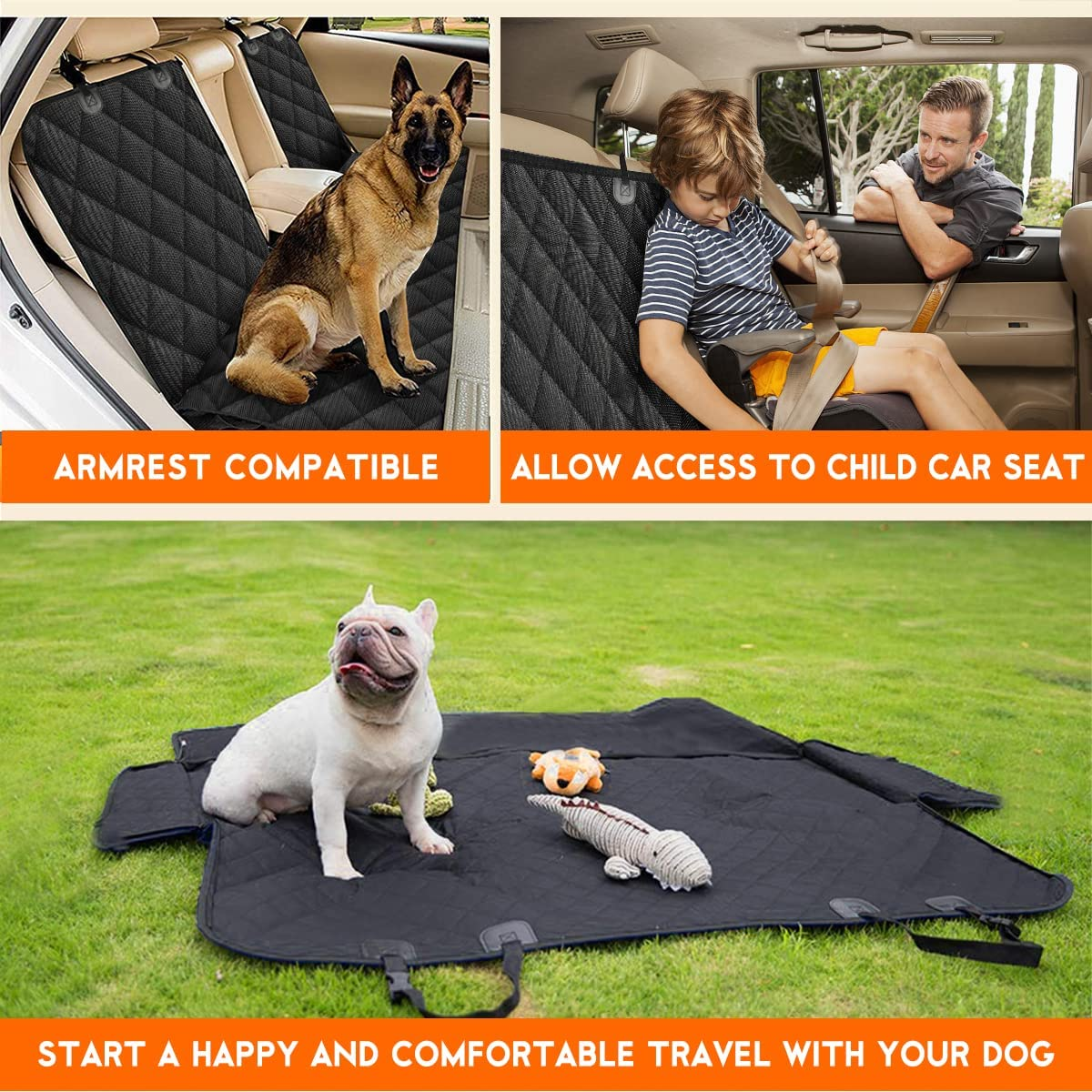 Dog Car Seat Cover, Back Seat Cover for Dogs Pet Car Seat Protector Waterproof B