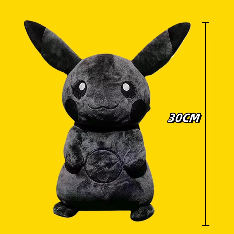30CM Pokemon X Fragment Anime Character Dark Pikachu Doll Kawaii Pop Doll Black 