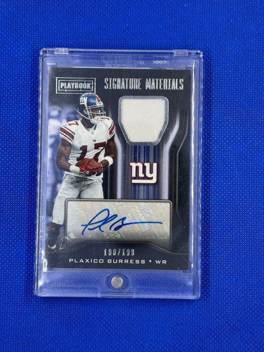 2018 Panini Playbook - Signature Materials #SM-PB Plaxico Burress /199 (AU, MEM)