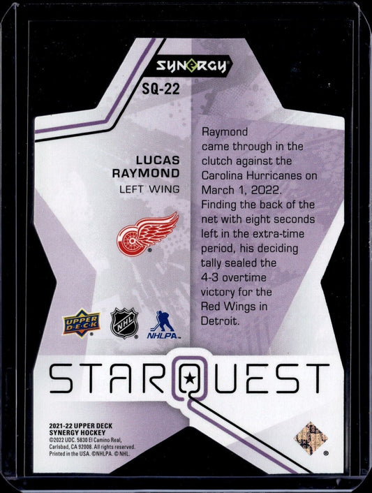 2021-22 Upper Deck Synergy - Star Quest #SQ-22 Lucas Raymond 