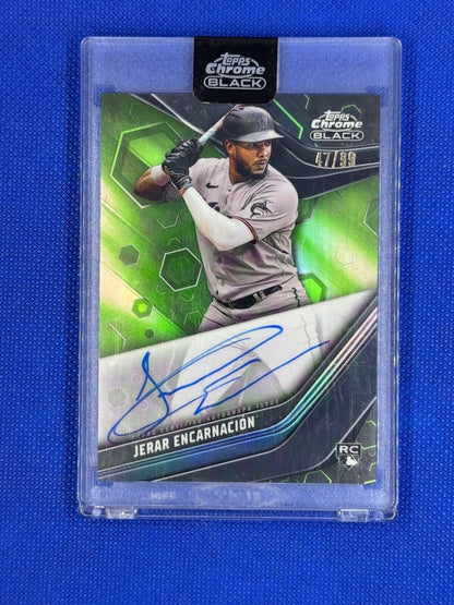 2023 Topps Chrome Black #CBA-JE Jerar Encarnacion Green Refractor Auto /99