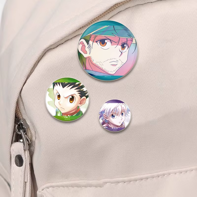 Anime Hunter X Hunter Brooches Gon Killua Kurapika Leorio Cartoon Pins Backpack 