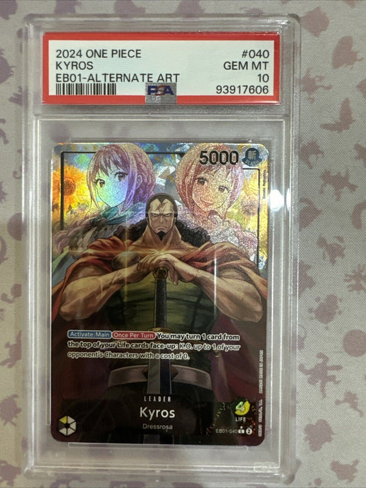 One Piece (EB01) Extra Booster EN Kyros EB01-040 L ALT PSA 10 GEM MINT!