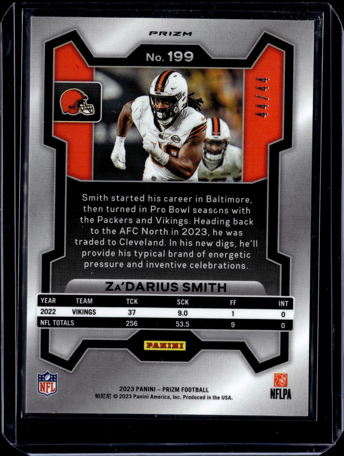 2023 Panini Prizm - #199 Za'Darius Smith [Red Yellow] /44